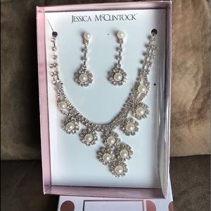 Jessica McClintock statement necklace earrings set